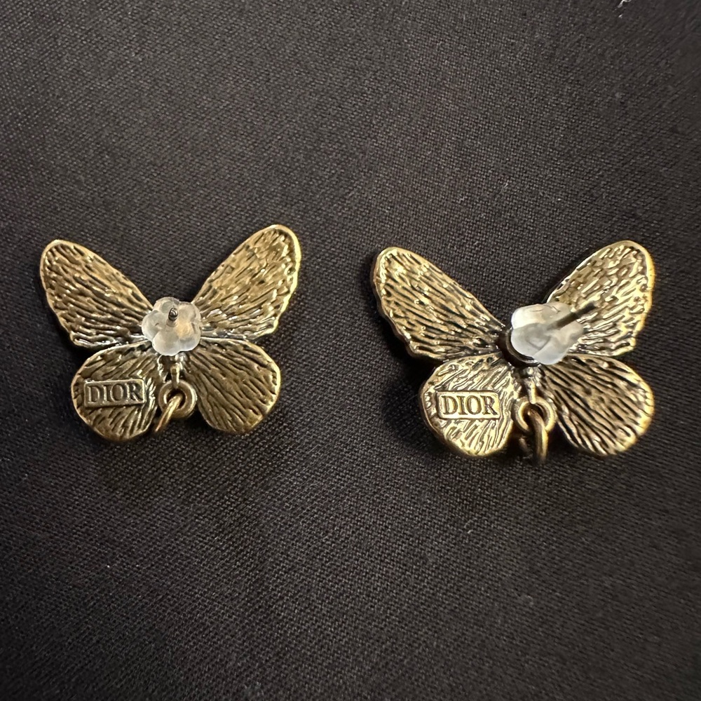 Christian Dior Butterfly Earrings - Picture 2 of 4